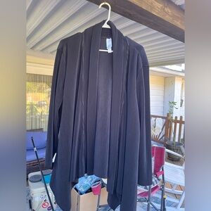 Wynne Layers Black Ribbed Open Front Cardigan